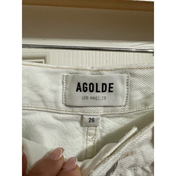 Agolde 90s loose distressed jeans white size 26 #A069E-1183 - Picture 3 of 7